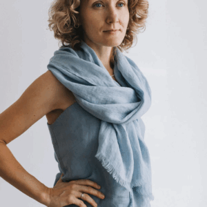 Šal iz 100% lana svetlo modra Šal iz 100% lana svetlo modra