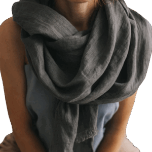 Šal iz 100% lana temno siv Šal iz 100% lana temno siv