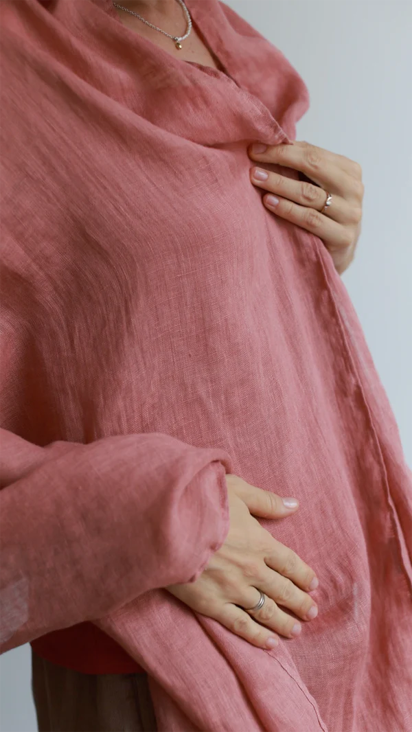 Šal iz 100% lana roza Šal iz 100% lana roza