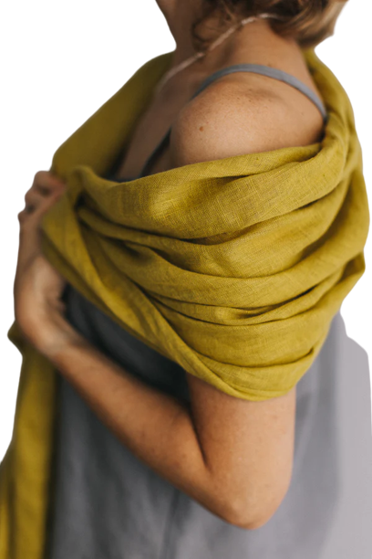 Šal iz 100% lana citrin