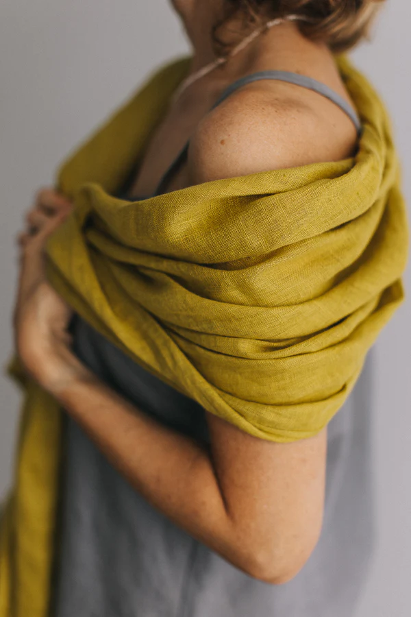 Šal iz 100% lana citrin