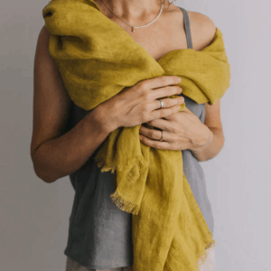 Šal iz 100% lana citrin