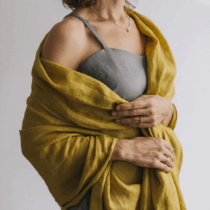 Šal iz 100% lana citrin