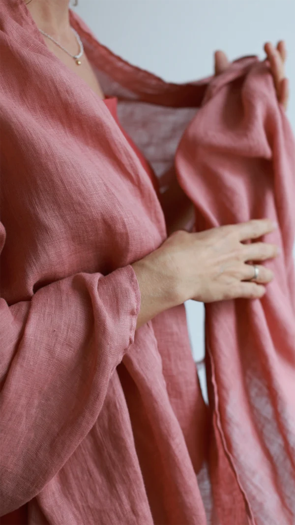 Šal iz 100% lana roza Šal iz 100% lana roza