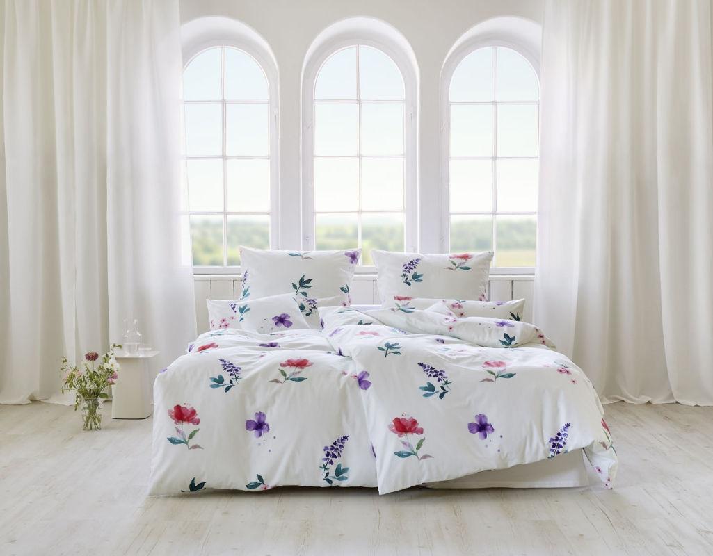 Posteljnina Blumenwiese saten, ročno potiskana 140x200, 50x70 Posteljnina Blumenwiese saten, ročno potiskana 140x200, 50x70