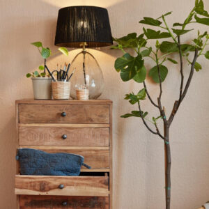 Svečnik steklo ratan Svečnik steklo ratan