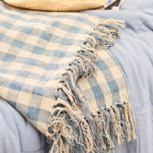 Deka 100% bombaž modra karo Deka 100% bombaž modra karo