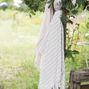 Deka 100% bombaž sv.modra črte 130x160