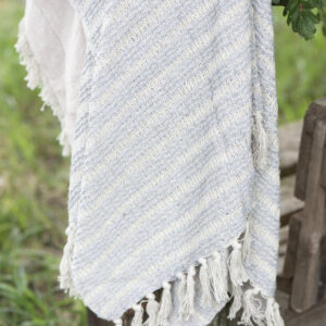 Deka 100% bombaž sv.modra črte 130x160