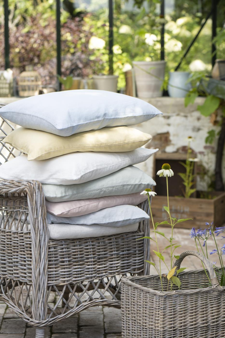 Prevleka iz 100% lanu 40x60 butter cream