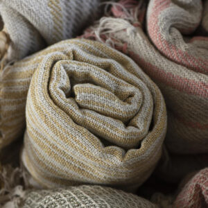 Deka 100% bombaž cream/yellow stripe Deka 100% bombaž cream/yellow stripe