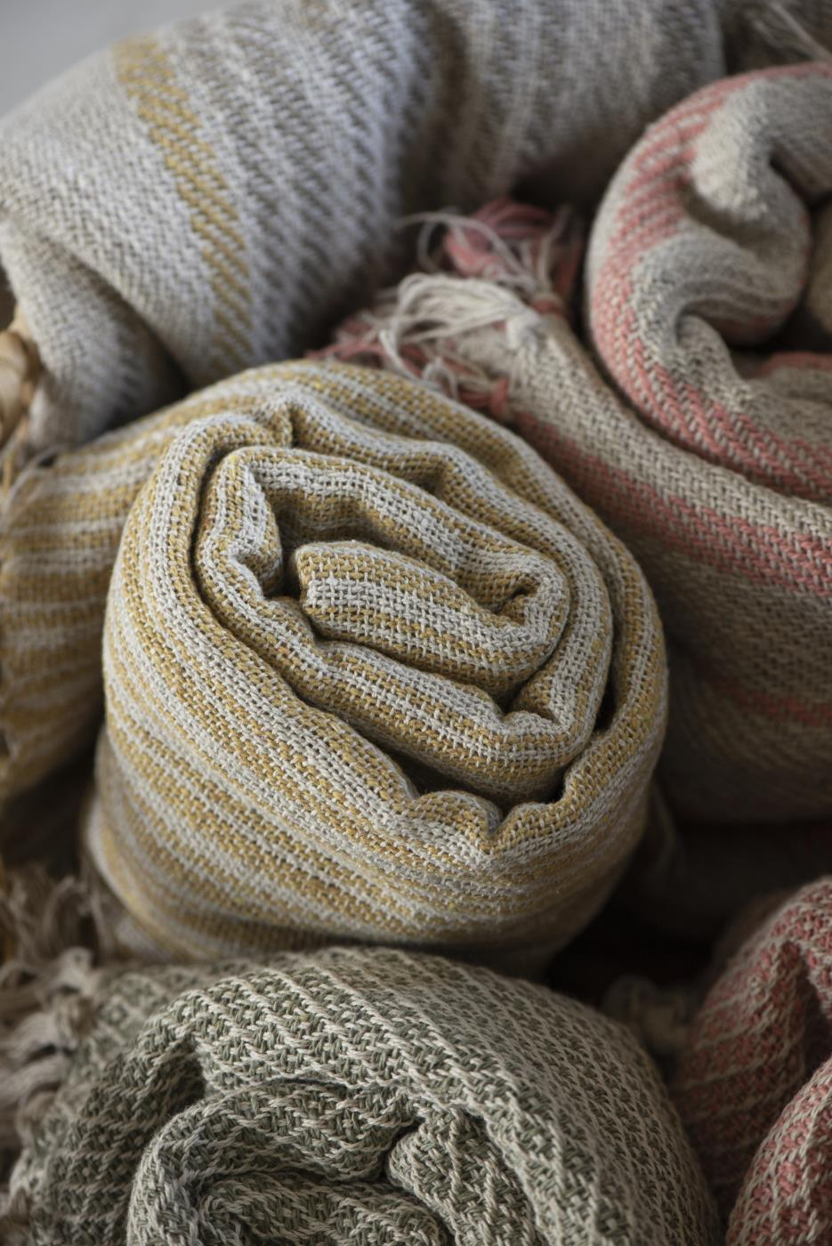 Deka 100% bombaž cream/yellow stripe Deka 100% bombaž cream/yellow stripe