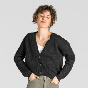 Ženska jopa Alfrey 100% merino volna SIVO ČRNA XS,S,M